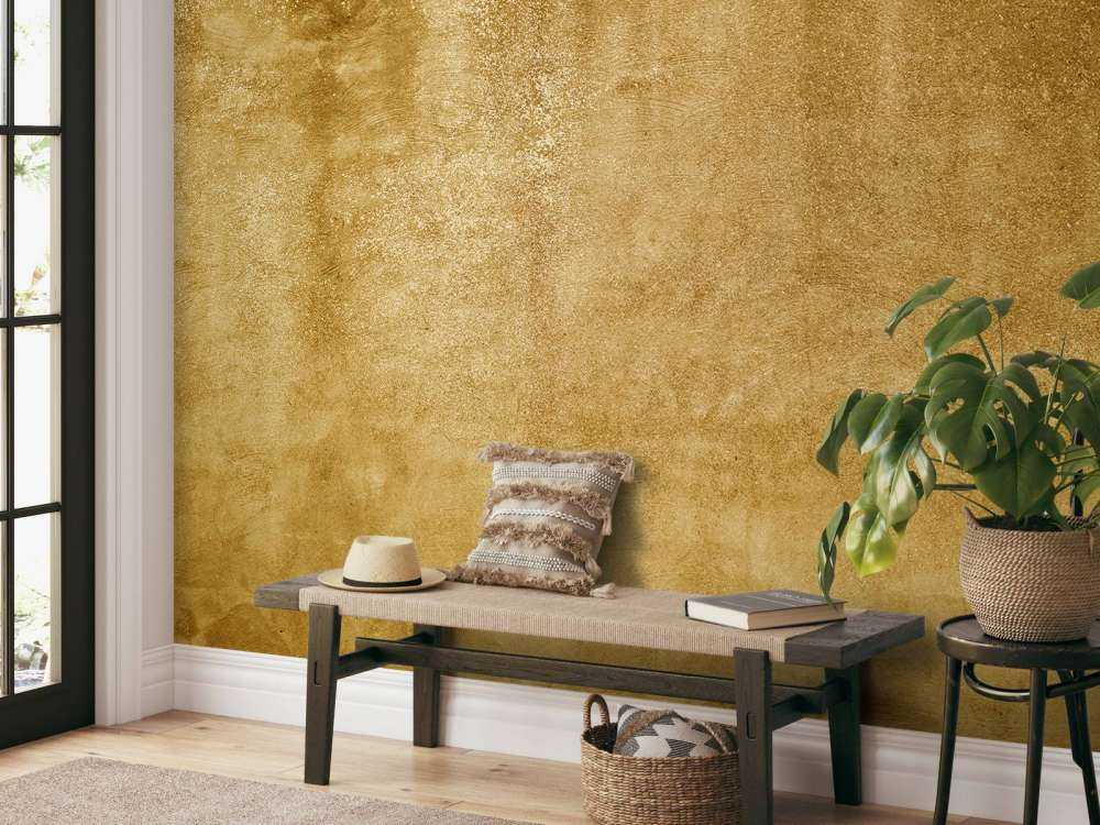 Ockerhaltiger gelber Beton auf Fototapete