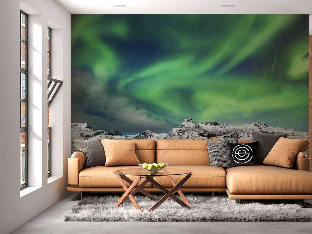 Nordlicht über Winterlandschaft