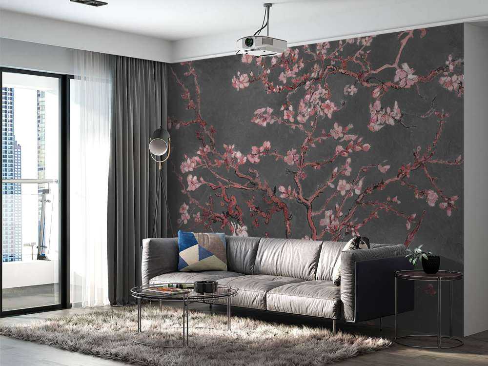 Mandelblüte mit roter Tönung