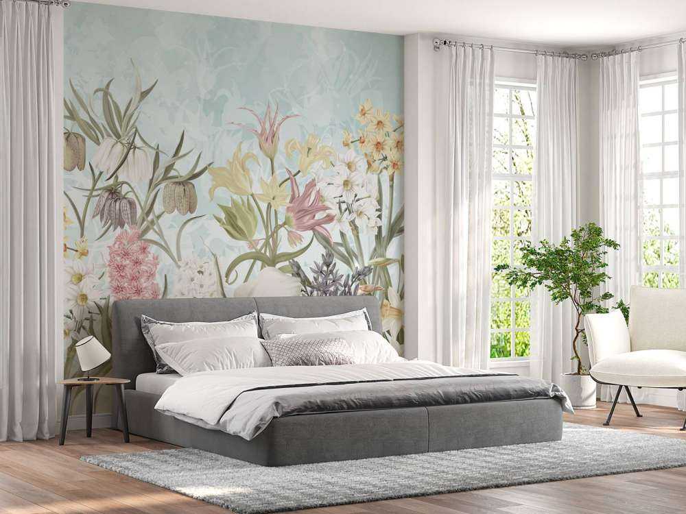 Frühjahrsblumen - Nebeliges Aqua