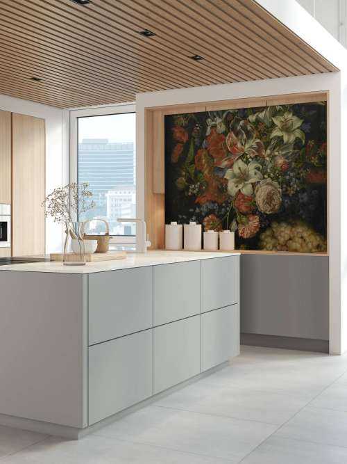 Stilleben mit Blumen und Früchten