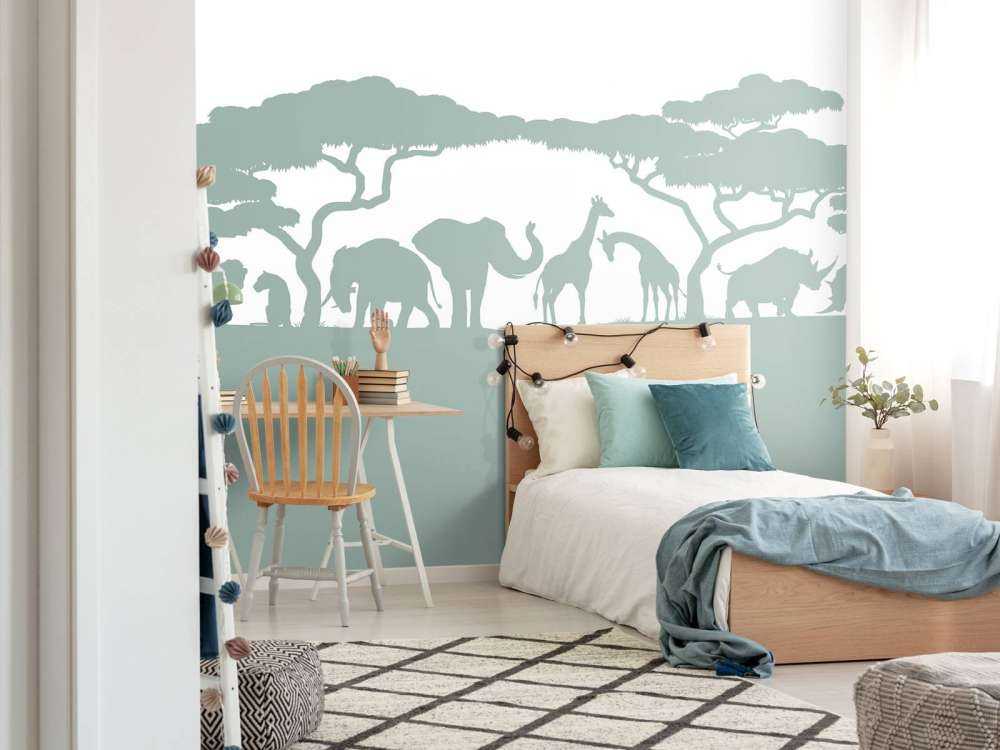 Silhouetten-Safari-Tiere, hellgrün