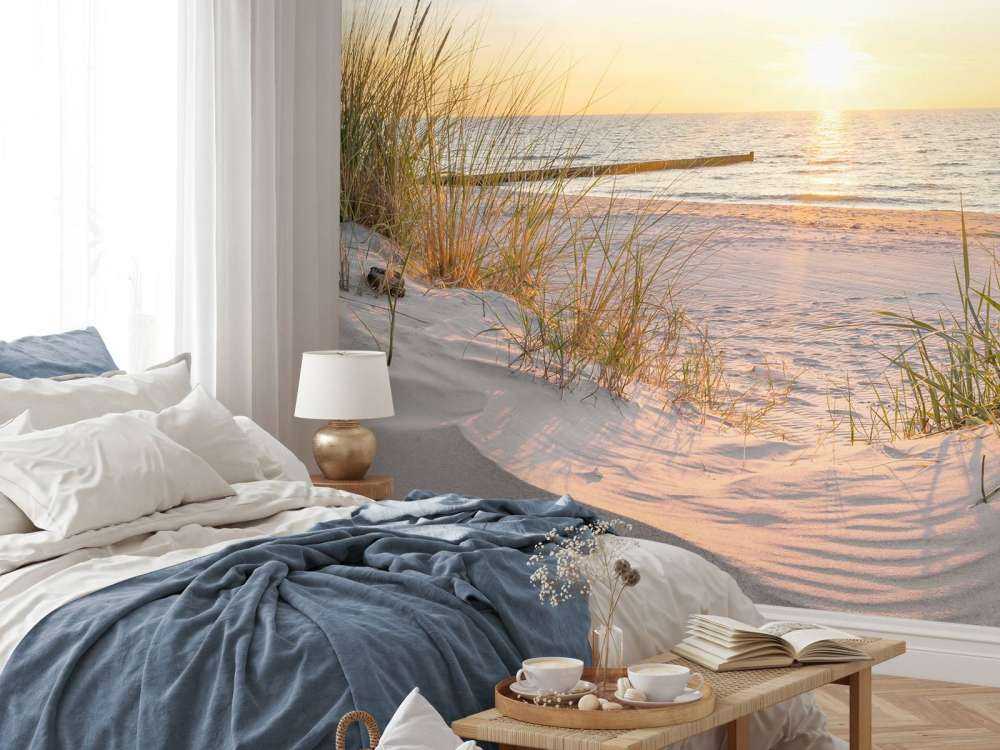Dünenstrand mit Sonnenuntergang