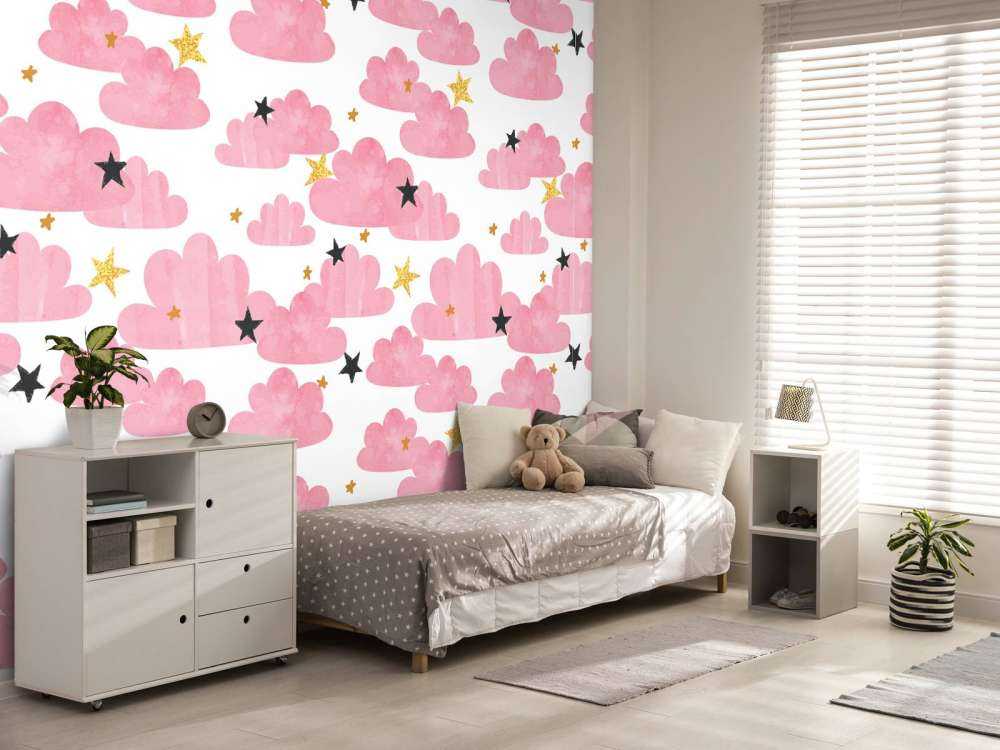 Aquarellwolken, rosa