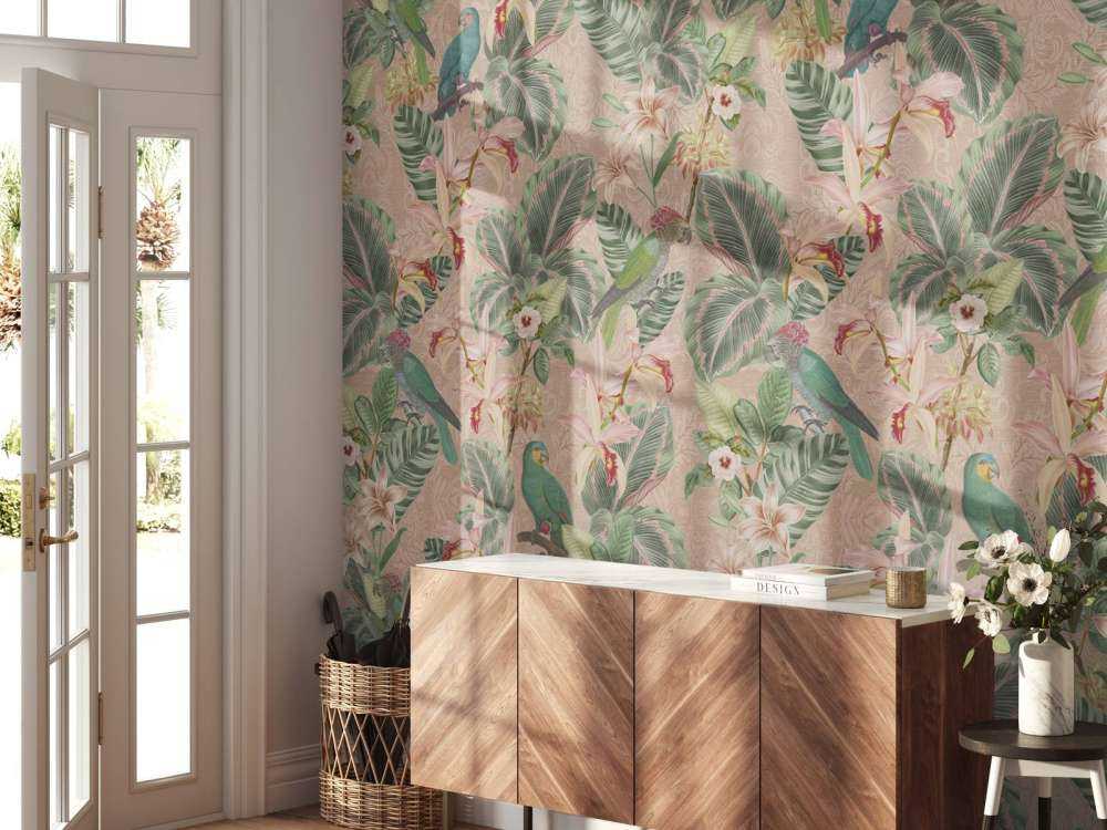 Tropical Jungle Vögel & Papageien - terracotta