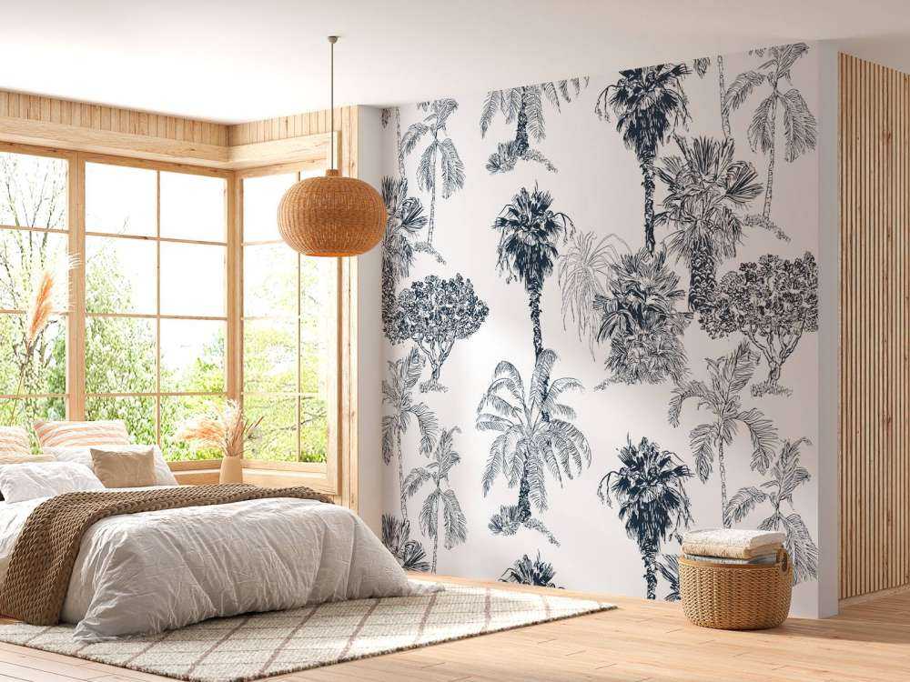 Tropische Palmen und Bäume