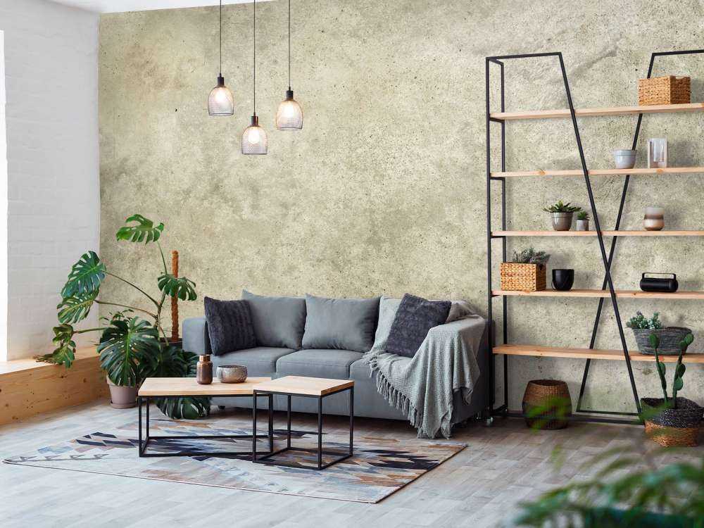 Hellgrauer polierter Beton