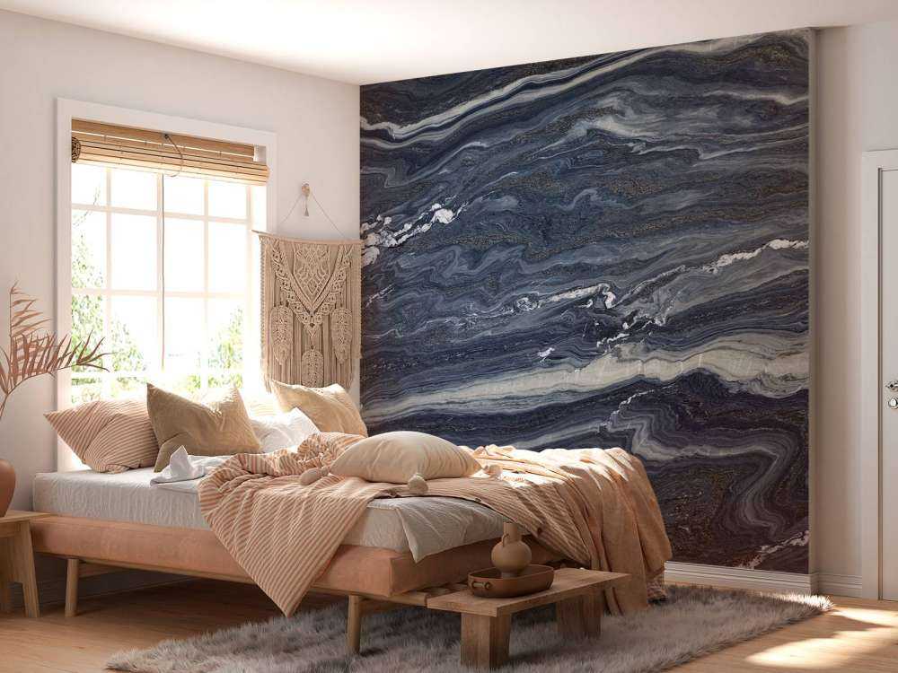 Blau mit weißem Marmor