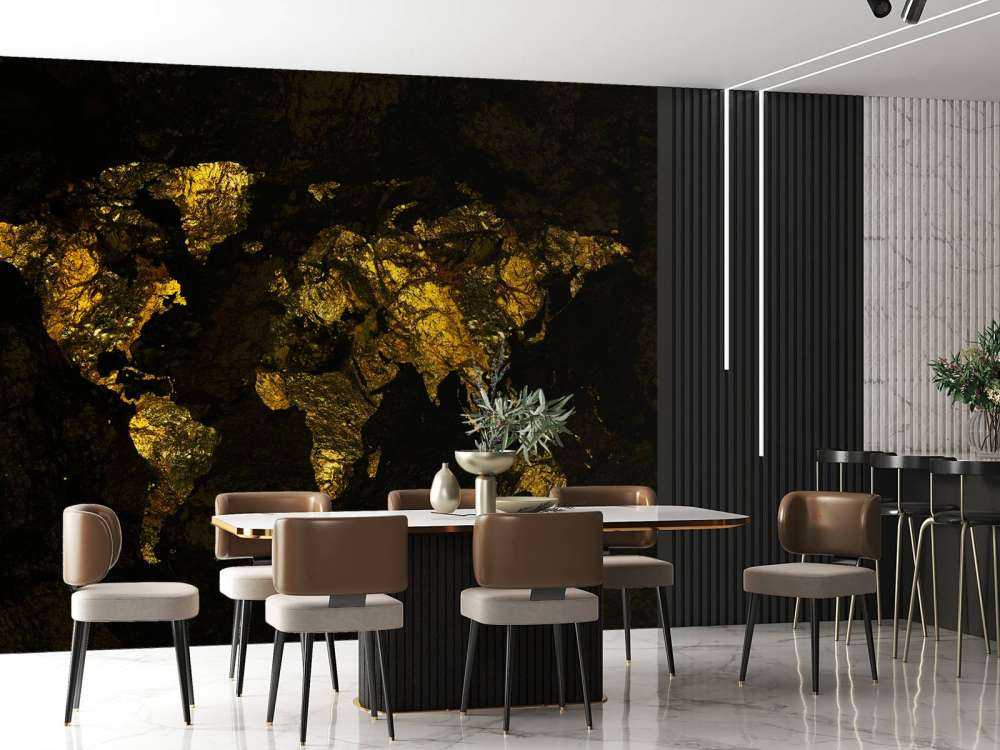 Weltkarte Gold