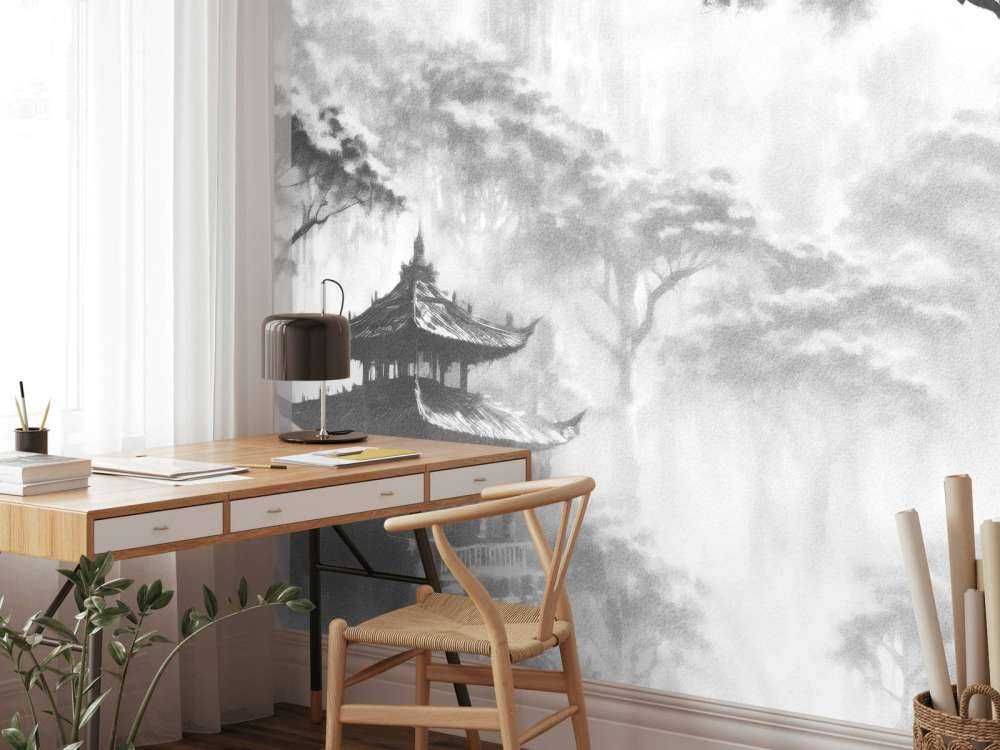 Nebeliges Orientalisches Pavillon