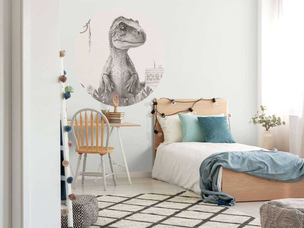 Baby-T-Rex im beigefarbenen Dschungel