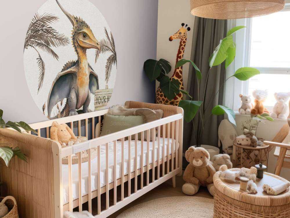 Baby-Pteranodon im taupefarbenen Dschungel