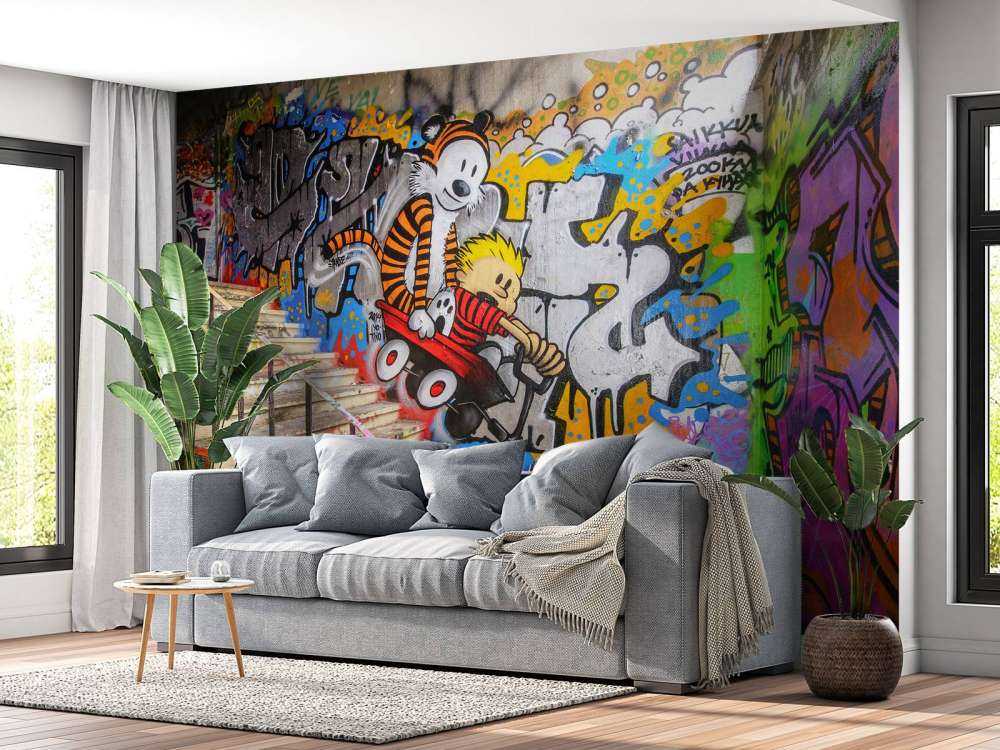 Treppenhaus mit Graffiti