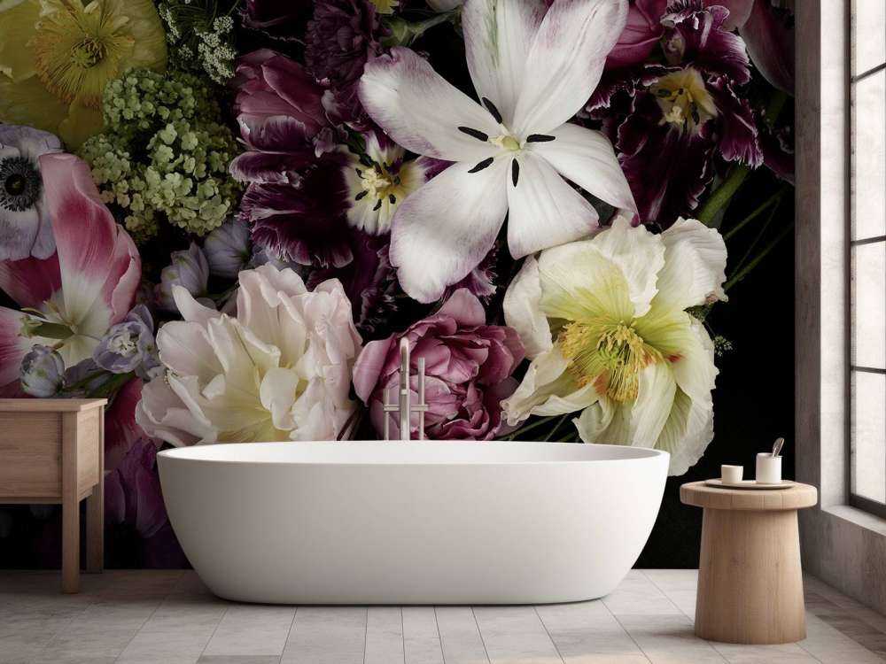 Bunte Blumen dunkel