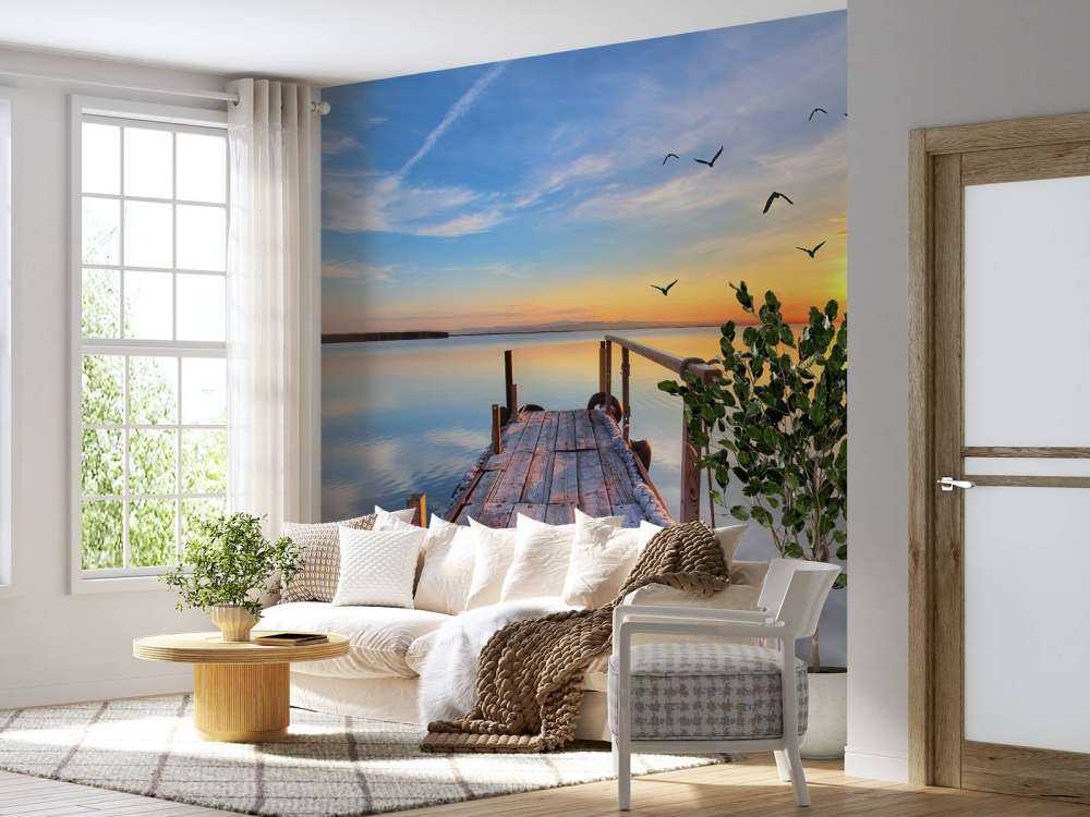 Vögel über dem See