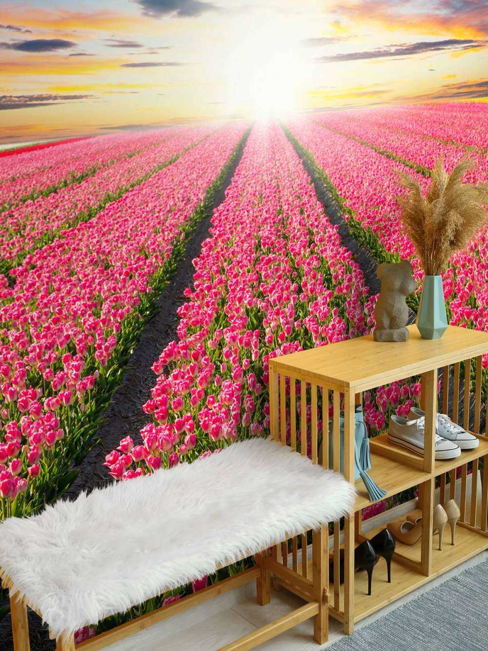 Tulpen mit aufgehender Sonne