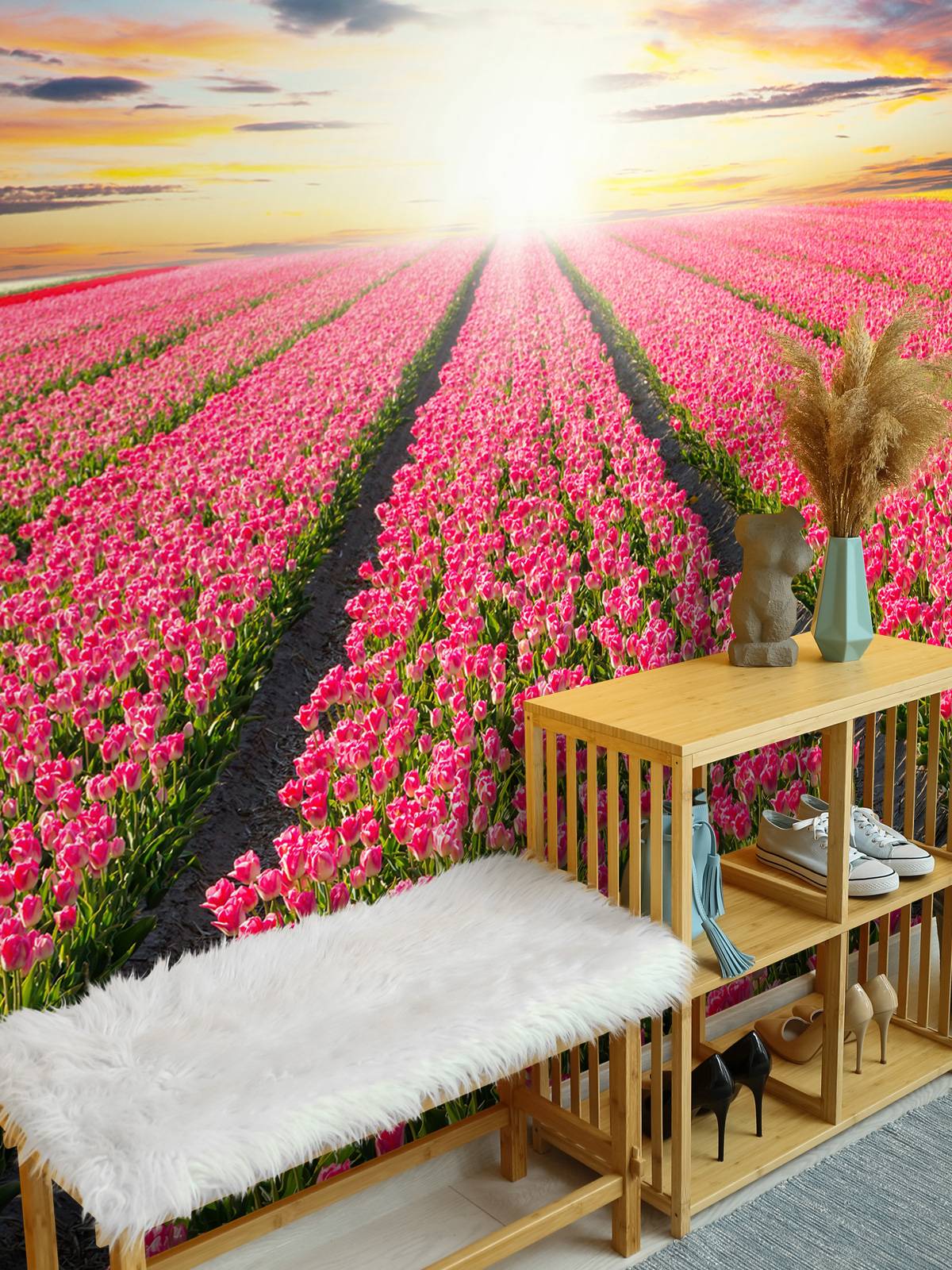 Tulpen mit aufgehender Sonne