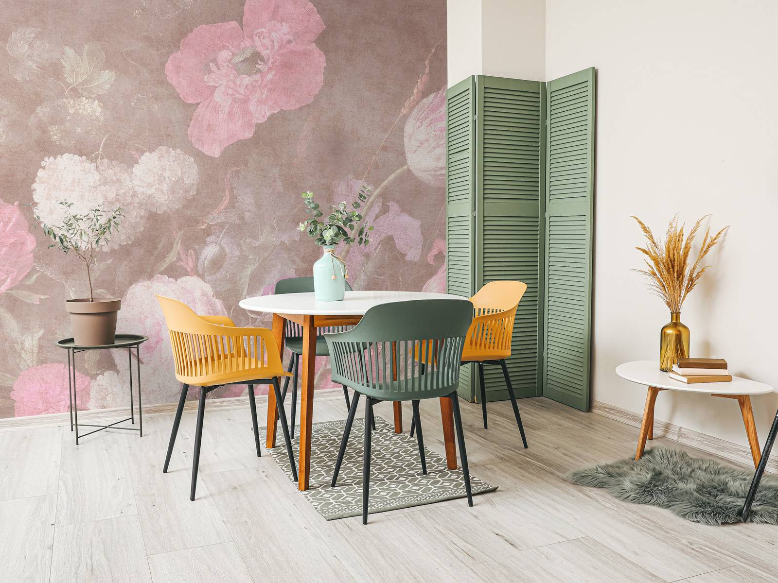 Barockblumen-Stillleben - vintage pastell