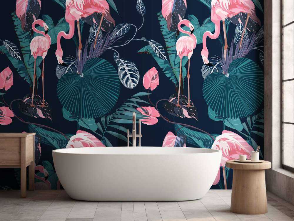 Wilde rosa Flamingos