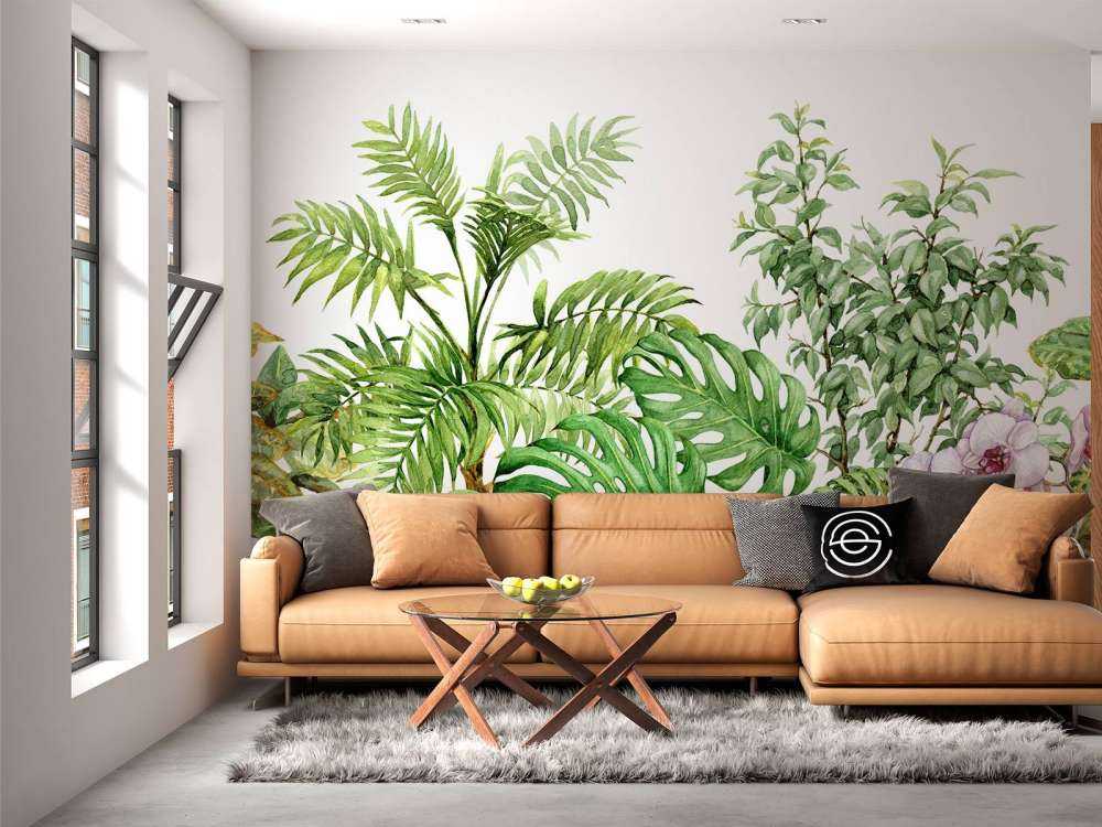 Tropische Pflanzen aus Aquarell