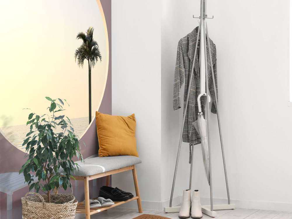 Rosa Wand mit Kreis