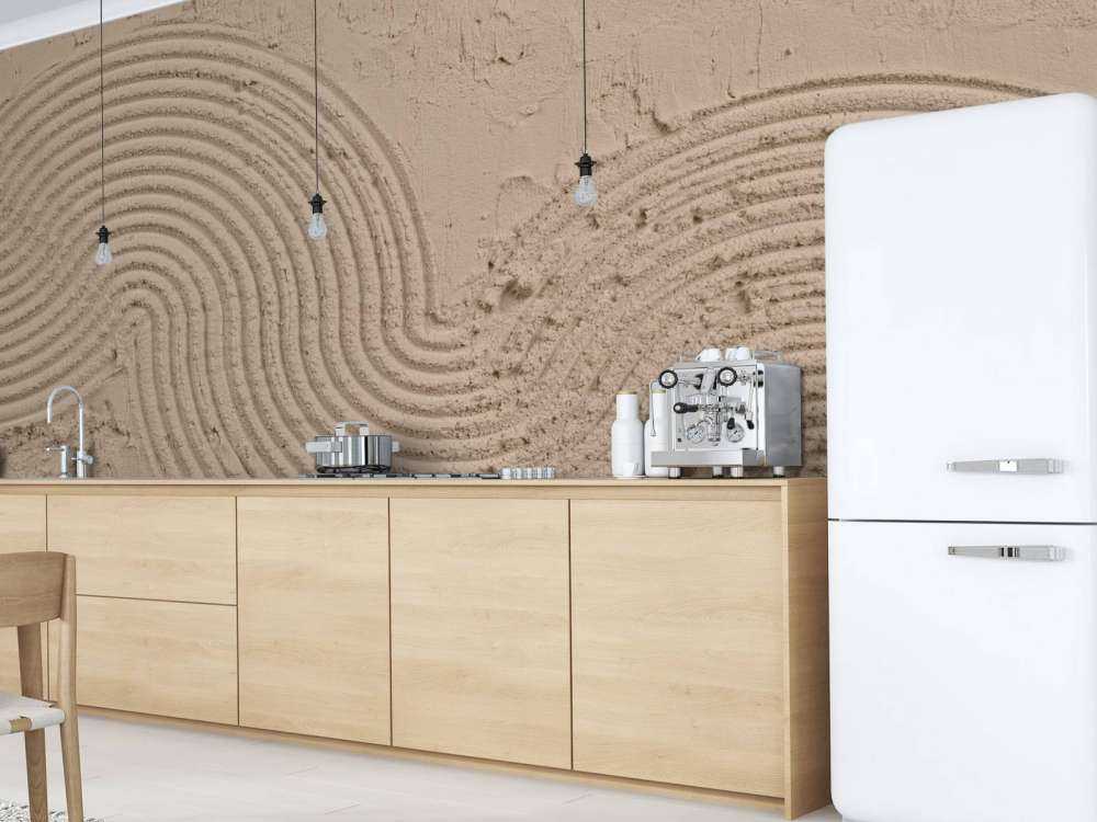 Texturierte Kunst in Taupe