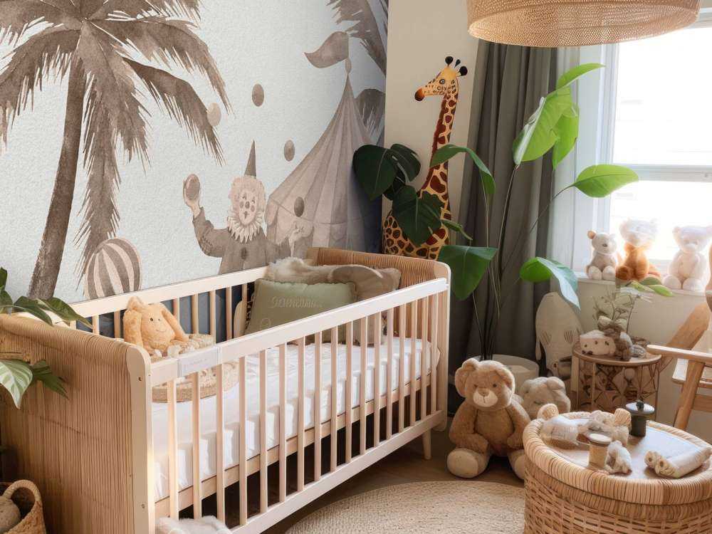 Fröhliche Zirkustiere taupe
