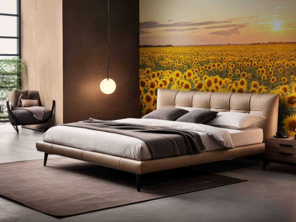 Sonnenblumenfeld mit Sonnenuntergang