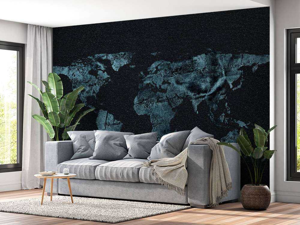 Blaue Weltkarte
