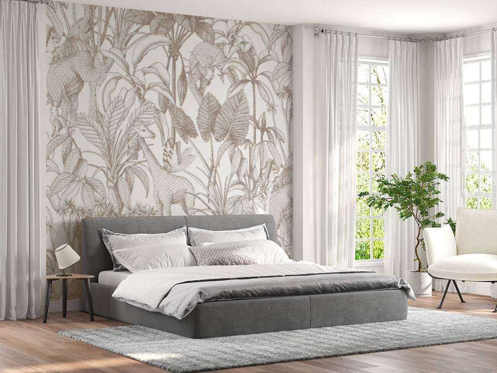 Tiere unter Palmen taupe