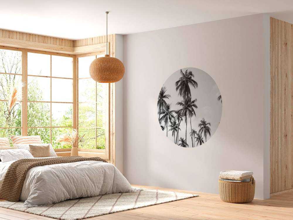 Palmen in Schwarz und Weiß