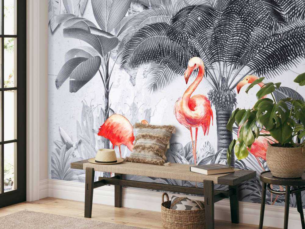 Dschungel mit Flamingos