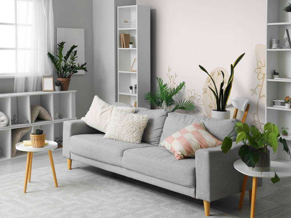 Blumenfeld hoch beige und Naturfarben