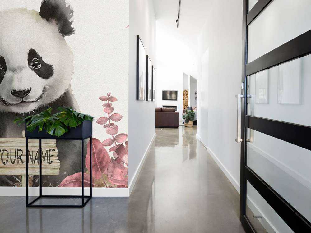 Kleiner Panda im Dschungel rosa