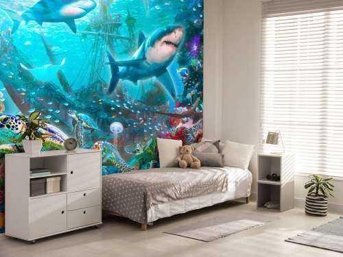 Sharks And Pirate Wreck