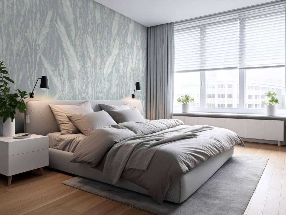 Wand von Feldgräsern - mintgrün