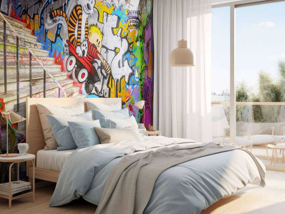 Treppenhaus mit Graffiti