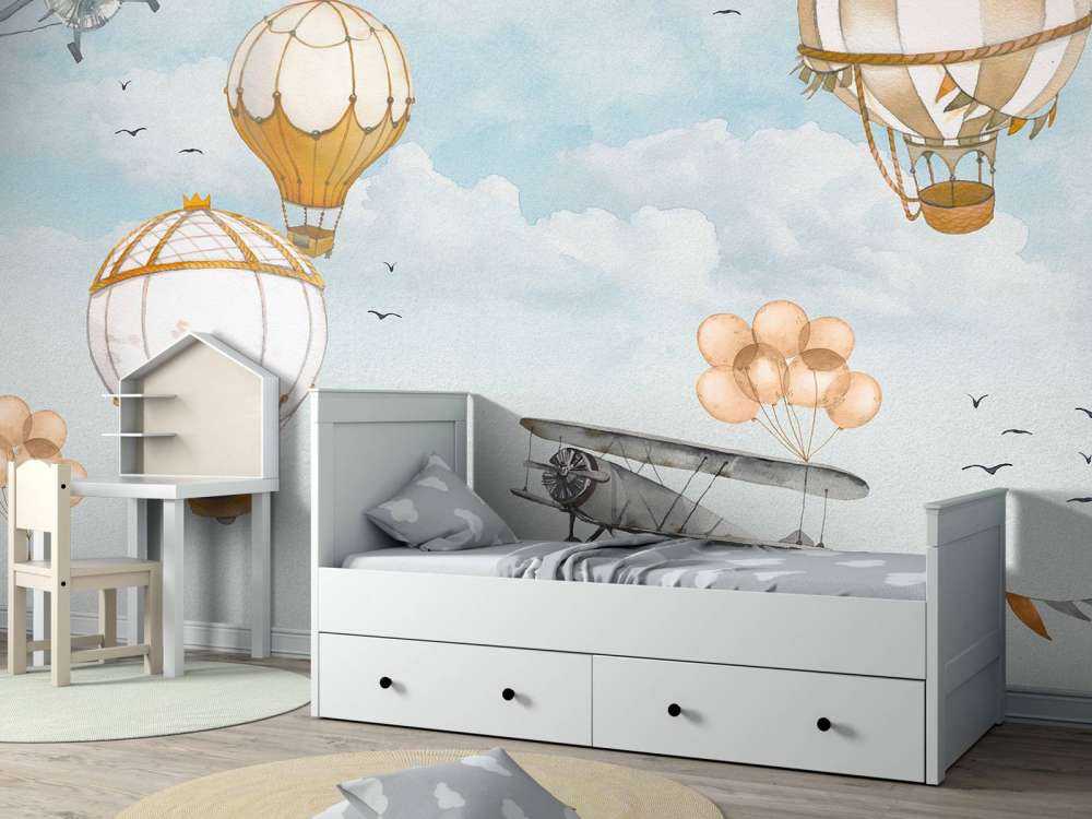 Heißluftballons Aquarell