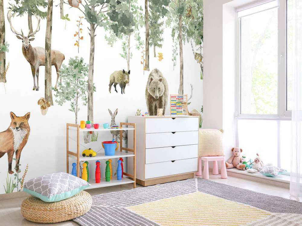 Aquarell Wald Tiere