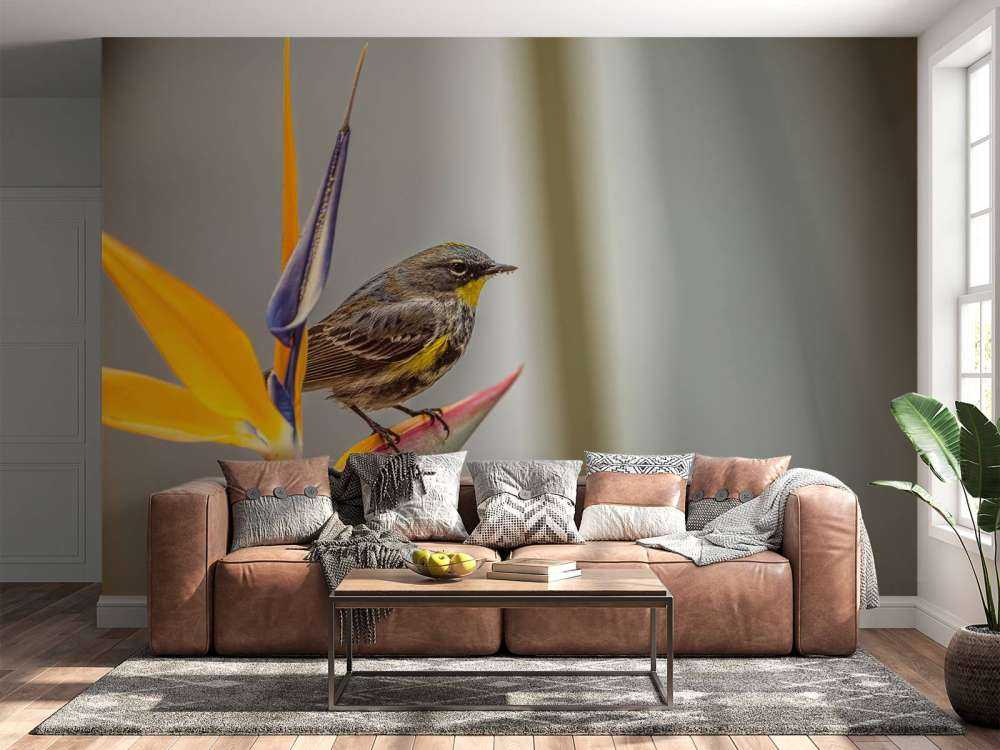 Paradiesblume mit Vogel