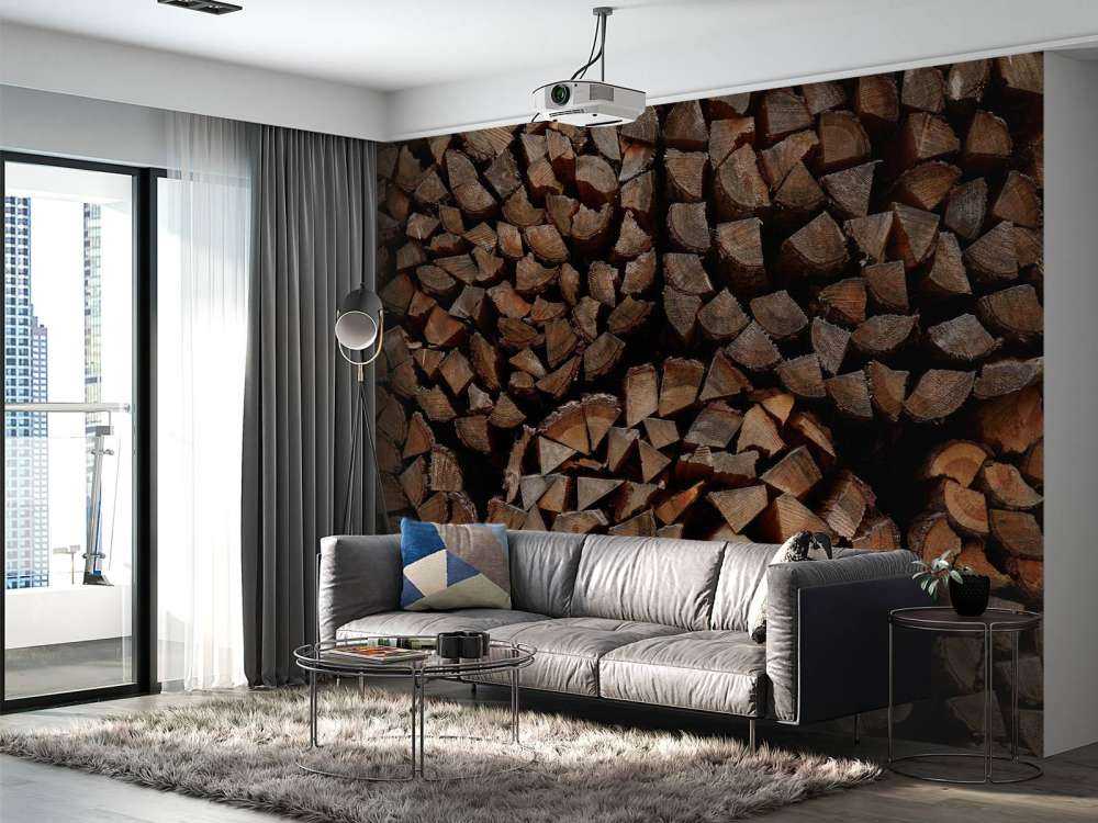 Runde Holzstapel