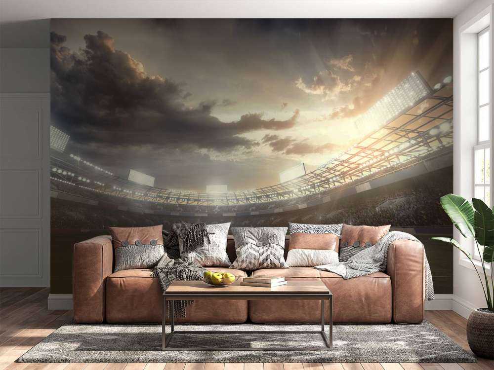 Stadion bei Sonnenuntergang