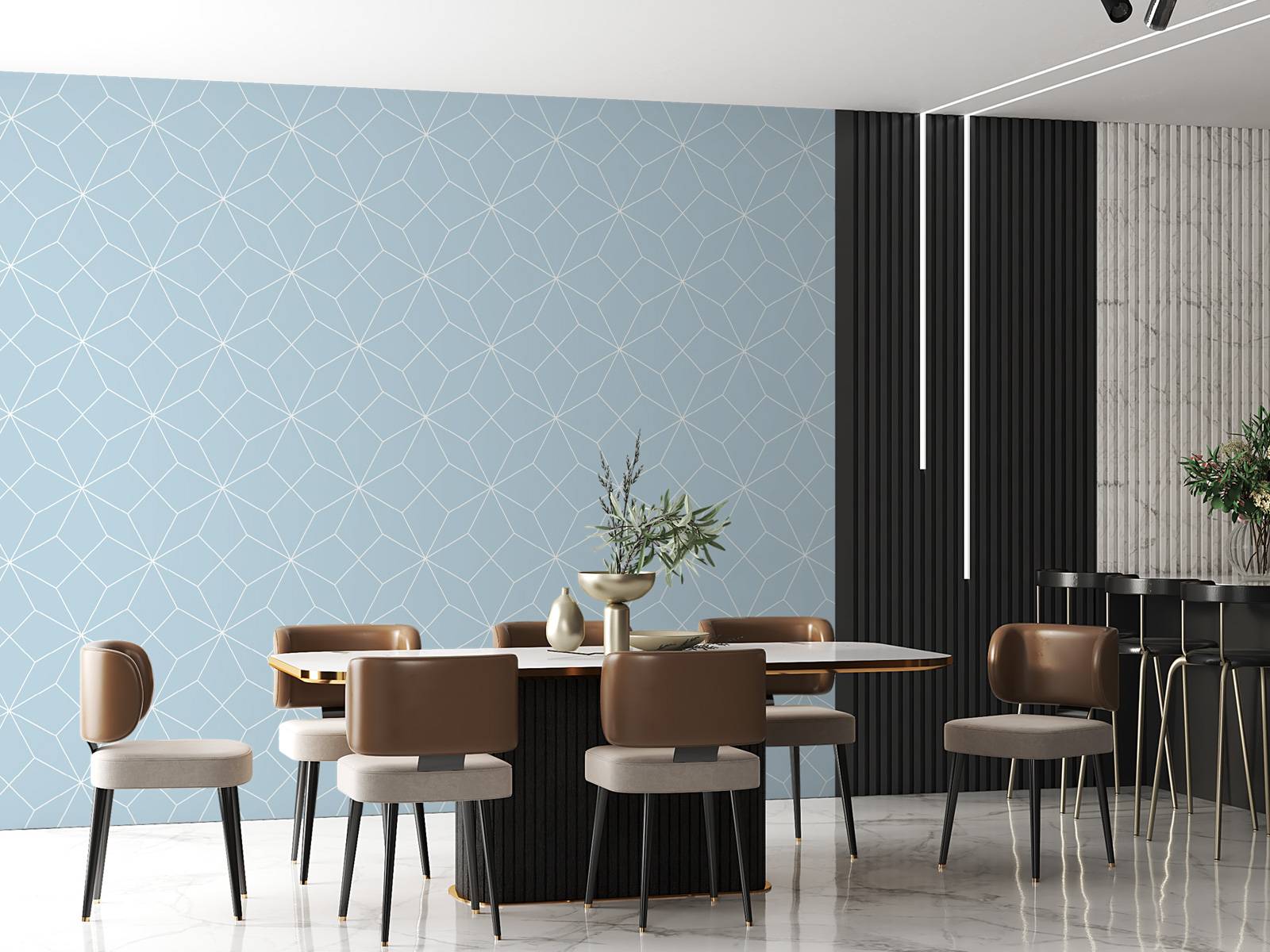 Hellblaue geometrische Linien