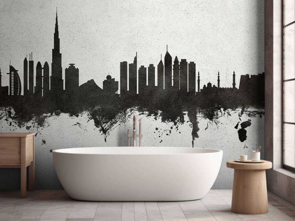 Aquarell-Skyline, Dubai
