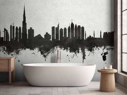 Aquarell-Skyline, Dubai