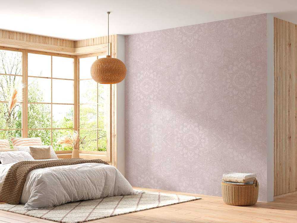 Goldenes Boho-Mandala - errötetes Rosa