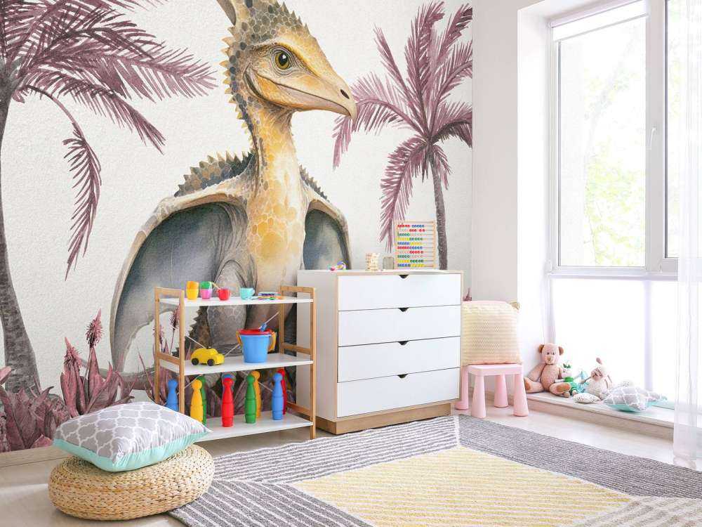 Baby-Pteranodon im rosa Dschungel