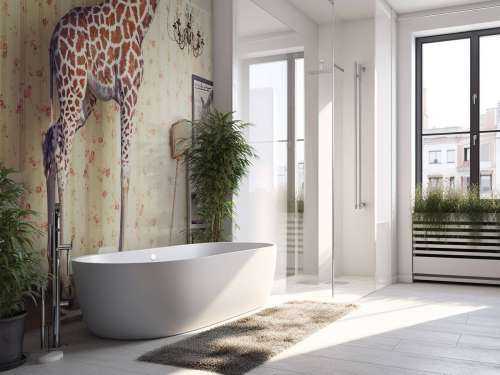 Giraffe im Wohnzimmer