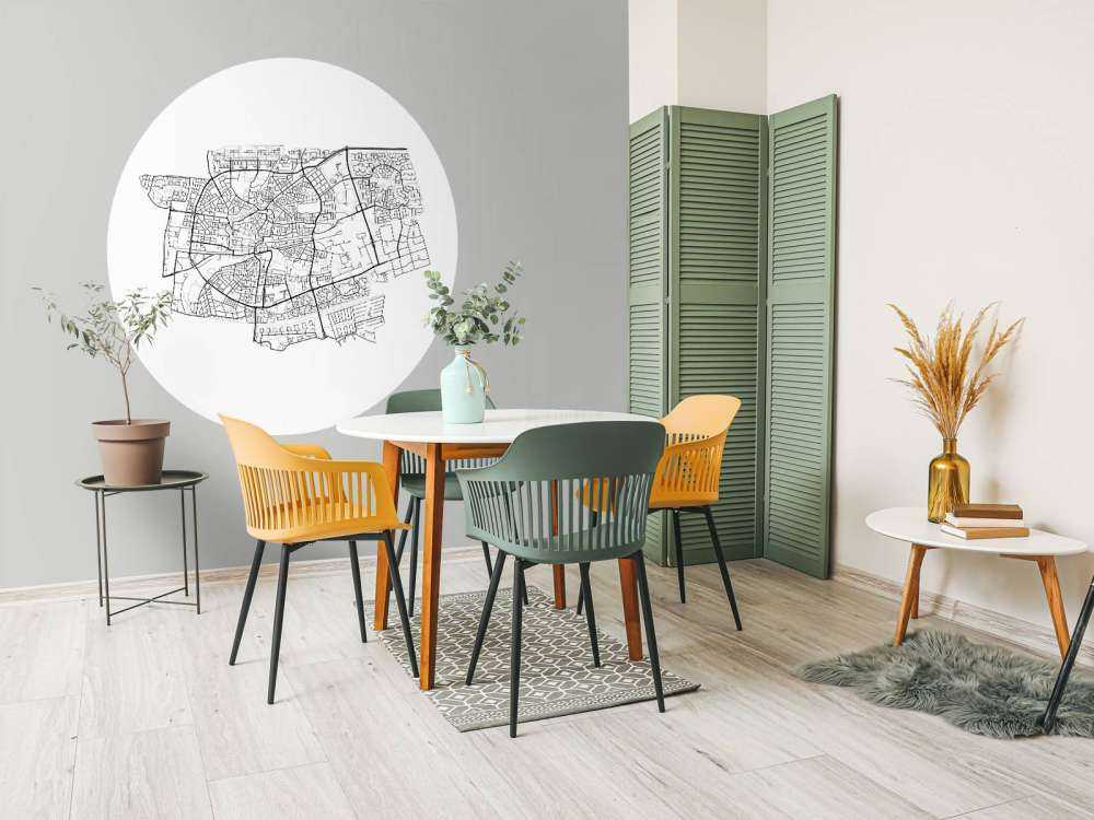 Karte von Leeuwarden, weiß