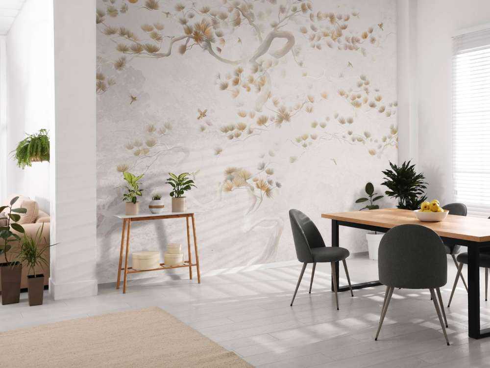 Blütenbaum Kunst - Beige
